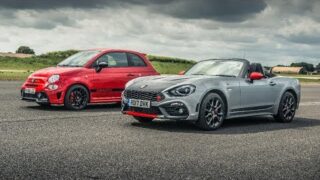 abarth 595 comp vs abarth 124 spider drag races top gear